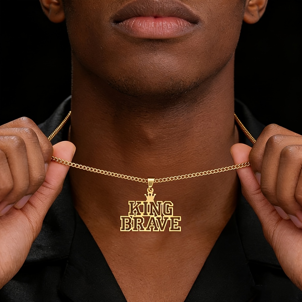 Custom Hollow Name Golden Punk Rock Necklace